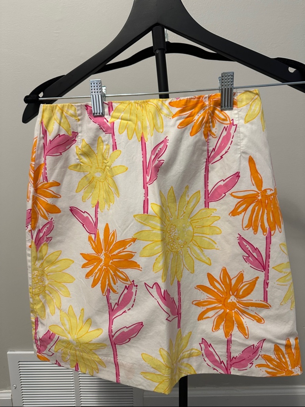 Lilly Pulitzer Mini Skirt with Yellow, Orange & Pink Floral Print